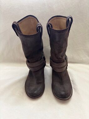 FRYE Women's Brown Carmen Harness Short Boot Size 6